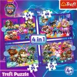 Trefl Puzzle 4v1 - Герои спасяват / Viacom PAW PATROL: THE MIGHTY MOVIE 2023 (34621)