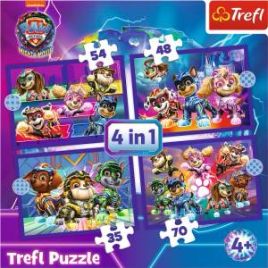 Trefl Puzzle 4v1 - Герои спасяват / Viacom PAW PATROL: THE MIGHTY MOVIE 2023 (34621)