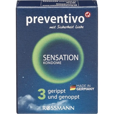 Preventivo Sensation s vroubky 3 ks