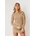 Missy Empire Sheer Knit Flare Cuff Top Womens - Tan