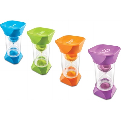 Learning Resources Комплект детски пясъчни часовници Learning Resources - 4 броя (93070)