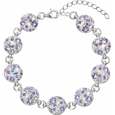 PAVONA Strieborný náramok so Swarovski krištáľmi fialový 33048.3
