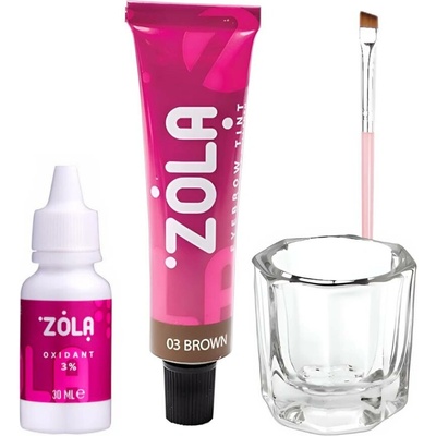 Zola barva na obočí s kolagenem 03 Brown hnědá 15 ml – Zbozi.Blesk.cz