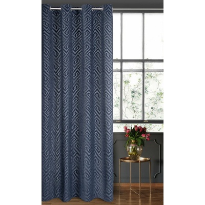Pierre Cardin ZÁVES NA KRÚŽKOCH PIERRE CARDIN INGA 140X250 CM TMAVOMODRÁ