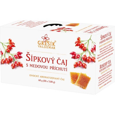 Grešík ovocný čaj Šípkový čaj s medom 20 x 2 g