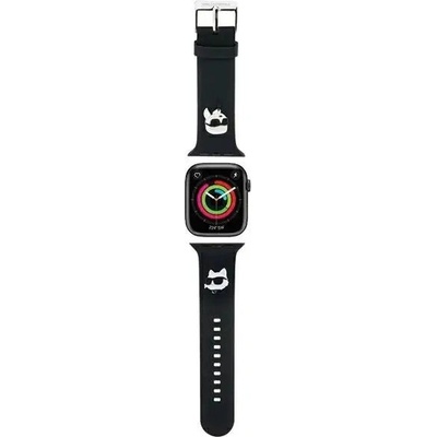 Karl Lagerfeld Каишка Karl Lagerfeld 3D Rubber Karl&Choupette Heads за Apple Watch 38/40/41mm, черна (KF001844-0)