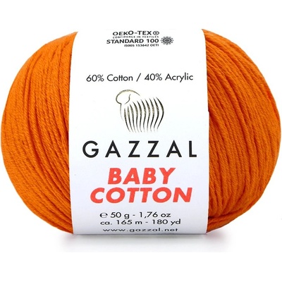 Gazzal Příze Baby cotton 3419 oranžová