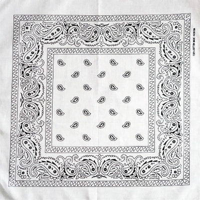 Bavlněný šátek Paisley 50 x 50 cm bílá