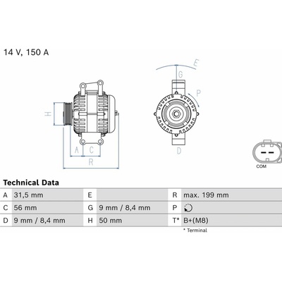 Alternátor BOSCH 0 986 085 260