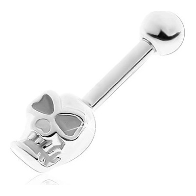 Šperky eshop piercing do ucha z chirurgické oceli stříbrné barvy lebka W04.38