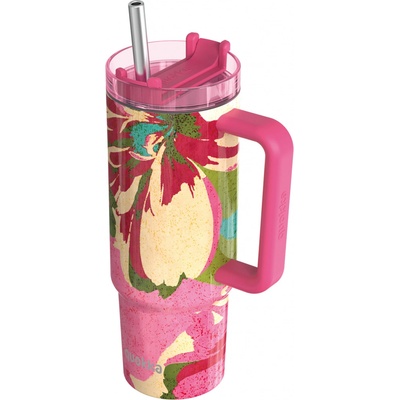 Quokka Termohrnek Stream s brčkem 950 ml pink flambe