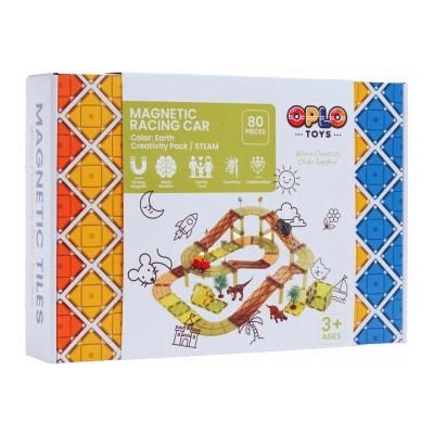 Oplo Toys Magnetická závodná dráha DINO 80 ks