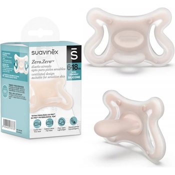 Suavinex cumlík Zerø fyziologický svetlo ružová