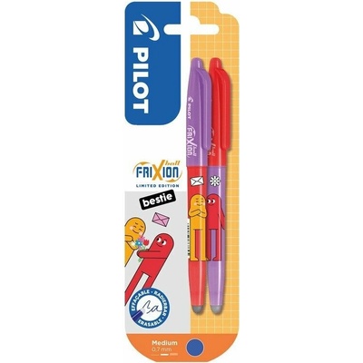 Gumovací roller FriXion Ball 07, Friends Ltd., R., BL, 2ks, červená/ fialová, BESTIE