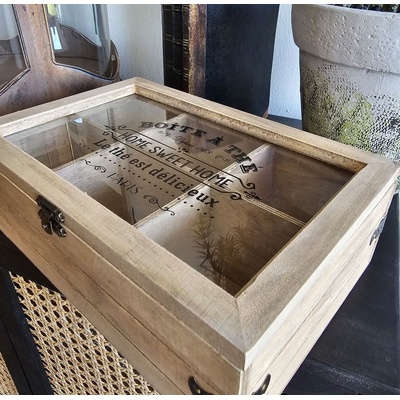 Clayre & Eef Box na Čaj 6 přihrádek 24 x 16 x 8