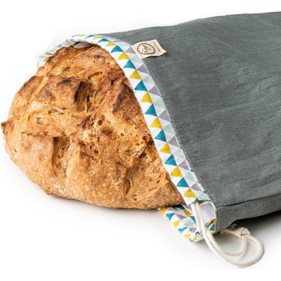 CHLEBOVKA - PYTLÍK NA CHLEBA ŠEDOZELENÝ LEN BAGYDESIGN BAGYDESIGN