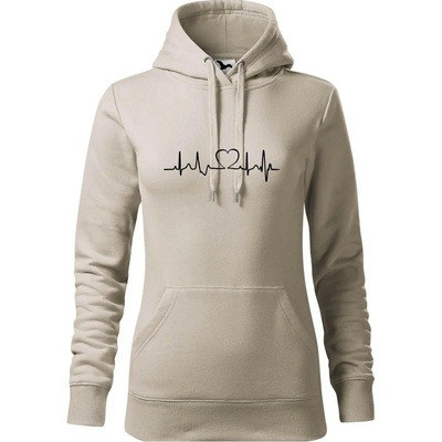 Srdce EKG mikina dámská Cape s kapucí Ledově šedá – Zbozi.Blesk.cz