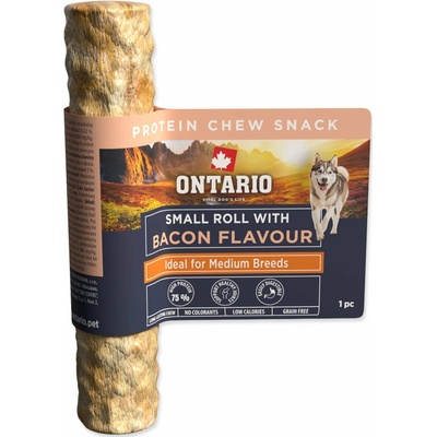 Ontario Protein príchuť slanina žuvacia rolka malá 1ks 12,7 cm