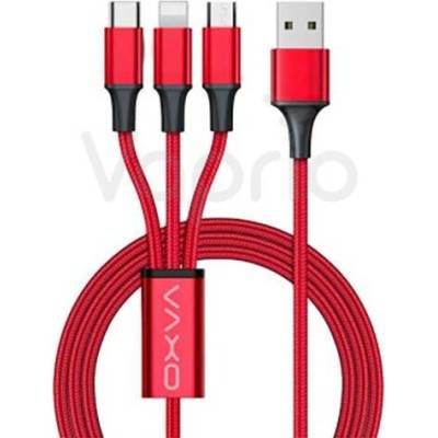 OXVA USB kabel 3v1 USB - Micro USB Lightning USB-C 1.2 m - 2.4A 1 ks