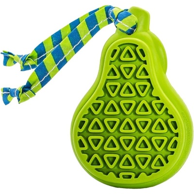 HipHop Dentální hruška přírodní guma pro štěňata s látkovým střapcem 9 cm