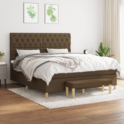 vidaXL 11461.3137408 Boxspring postel s matrací tmavě hnědá textil