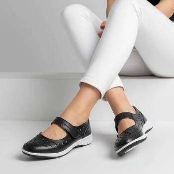 Обувки естествена кожа W186090 Black