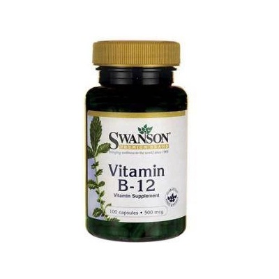 Swanson Витамин B12, Vitamin B-12 (Cyanocobalamin) 500mcg. / 100 Caps. , 4279