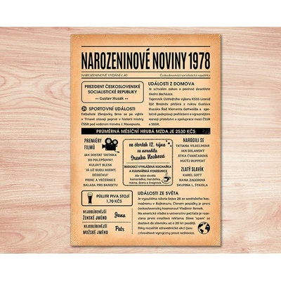 Narozeninové noviny 1978 - jednostranné