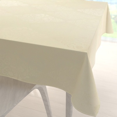 Biante Teflónový štvorcový obrus TF-104 Svetlo vanilkový zámocký vzor 120x120 cm