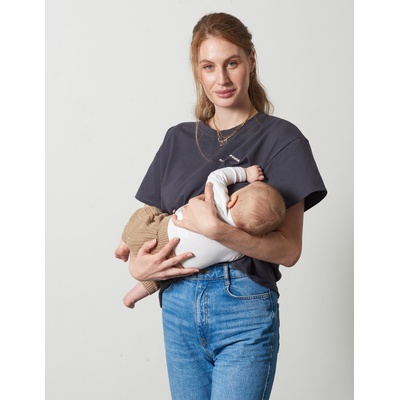 Baby on set kojící tričko Milk is my superpower tmavě šedé – Hledejceny.cz