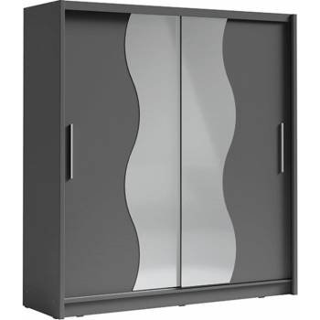 Kondela s posuvnými dveřmi BIRGAMO TYP 1 tmavě šedý grafit 205 x 215 x 63 cm