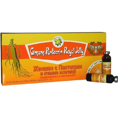 Korean Ginseng Products Ženšen s pantokrinem a mateří kašičkou Royal Jelly ampule 10 x 10 ml