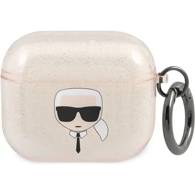 Karl Lagerfeld KLA3UKHGD калъф за AirPods 3, златен Glitter Karl`s Head (KLA3UKHGD)