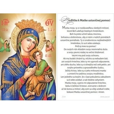 Obrázok lam. (Z034) Matka ustavičnej pomoci s modlitbou