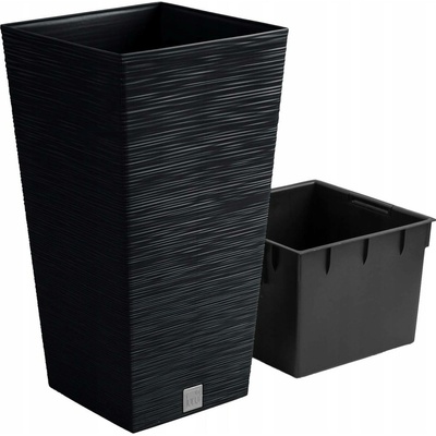 Prosperplast Květináč plast šedý 34,5 x 34,5 x 66 cm
