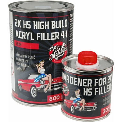 Marty´s Hi-Build Plnič 4:1 800ml + 200ml tužidla - šedý