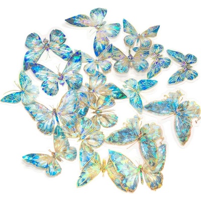 DP Craft samolepky průhledné 20 ks motýli blue stardust
