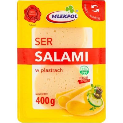Mlekpol Syr Salami v plátkoch 400 g