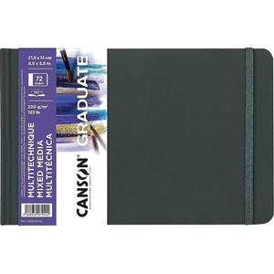 Canson Book Hardbound Short Side Graduate White Mixed Media Скицник 36 21, 6 x 14 cm 200 g Пейзаж (C31200L031)