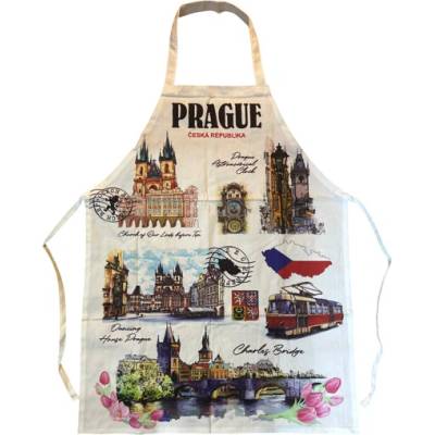 Skantex Kuchyňská zástěra PRAHA exclusive beige Bílá