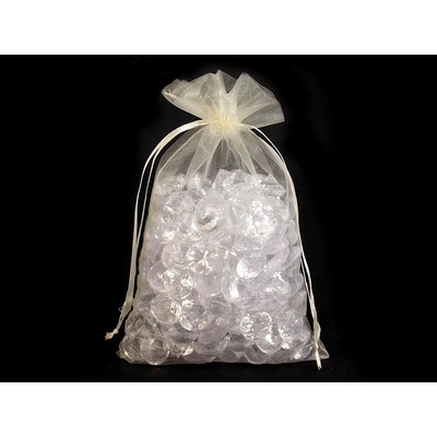 Dárkový pytlík 14x21 cm organza - béžová nejsv. (10 ks)