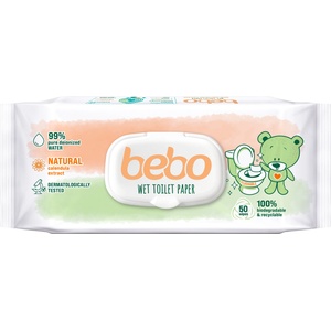 Bebo Влажна тоалетна хартия Bebo - С екстракт от невен, 50 броя (1765) - ozone