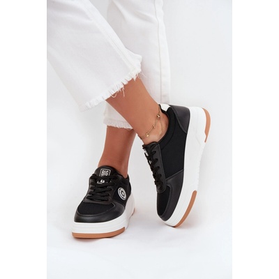 Big Star Shoes dámske sneakers na platforme čierna biela hnedá