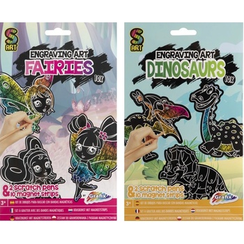 RMS Vyškrabávací magnety Víly + Dinosauři