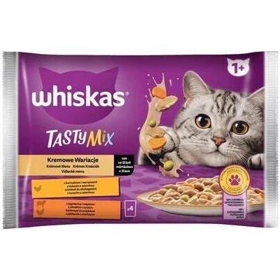 Whiskas Adult v omáčce s kuřecím masem a zeleninou / jehněčím a krůtím masem 4 x 85 g
