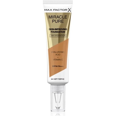 MAX Factor Miracle Pure Skin дълготраен фон дьо тен SPF 30 цвят 84 Soft Toffee 30ml