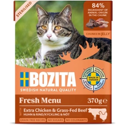 Bozita Cat Sterilised kousky v želé s kuřecím a hovězím 6 x 370 g
