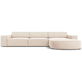 Micadoni Ъглов диван от бежово кадифе (десен ъгъл) Jodie - Micadoni Home (MIC_RRC_51_F1_JODIE1)