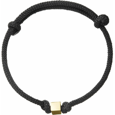 PAVONA Kabbalah náramok so zlatou kockou čierny 93T00100 black