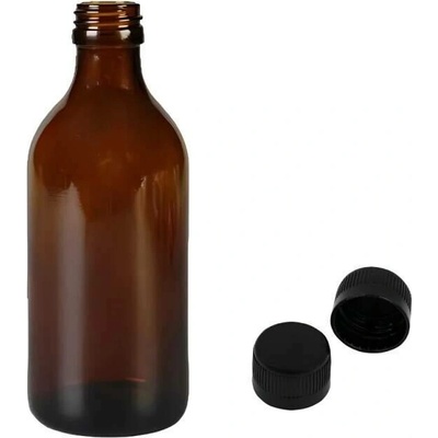 Luna Skleněná lékovka s černým uzávěrem s pojistkou 250 ml
